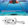 Miniatyrbillede 5 af 8: 0,7 kg rustfrit stål båd foldbar grapnel anker docking hardware til marine yacht