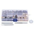 Miniatyrbild 1 av 8: 100 Set Läder Knapplås Kit Metall Knapplås Tryckknappar för Klädtillbehör