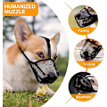 Miniatyrbillede 4 af 5: Justerbar hundekurv med blødt PVC-net, sikker og åndbar, forhindrer gøen, XS-størrelse