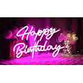 Miniatyrbilde 1 av 5: 1 stk. LED Neon Happy Birthday-skilt for festdekorasjon Happy Birthday kunstdekorasjon Neonlampe for bursdagsfest, rosa