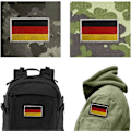 Miniatyrbillede 4 af 4: 2 Militær Patches - 8 x 5 cm - Sæt med 2 Ridse Flag Sy-på Patches til Rygsæk Militærjakke Airsoft Taktisk Vest, 2 Broderede Patches til Chi