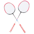 Miniatyrbild 3 av 8: 2 st badmintons racket rosa legering stor sweet spot en del design dubbel badmintons racket med förvaringsväska