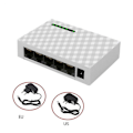 Miniatyrbild 3 av 5: 1000m Desktop-nätverk Switch Rj45 Ethernet 5 Port Hub För Dator Hem Monitor