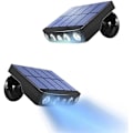 Miniatyrbilde 1 av 5: [2 Stykker] Solcellelamper Utendørs med Bevegelsessensor, 360 Solcelle Spotlight Utendørs [1200mAh] Vanntett Solcellelykt Utendørs Hage (Svart)