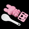 Miniatyrbillede 4 af 8: 3 stk. fødevarekvalitet PP tegneserie kanin model sushi risform DIY håndværk Onigiri gør værktøj (Pink)
