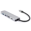 Miniatyrbilde 2 av 8: Type-C 6-i-1 Hub Multi-funksjonell utvidelsesdokk Type-C til HDMI/USB3.0/PD3.0-lading