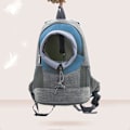 Miniatyrbilde 2 av 5: Ryggsekk for kjæledyr, enkel å installere for fotturer, camping for små hunder, katter, valper XZ033 (M, Blå)