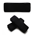Miniatyrbillede 2 af 5: Ergonomiske stol armlæn puder Gaming stol armlæn puder Albuestøtte buet model til computer kørestol sort flannel foran 6cm bagpå 3cm