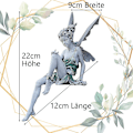 Miniatyrbillede 2 af 5: Siddende Fe Havepynt Udendørs Havefigurer, 22 cm Høj Siddende Magisk Fe Statue, Resin Elver Skulptur med Vinger