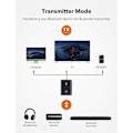 Miniatyrbillede 2 af 5: 2025 Egnet Bluetooth 5.0 Sender/Modtager, TaoTronics 2-i-1 Trådløs 3.5mm Lydadapter (aptX Lav Latens)