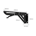 Miniatyrbillede 2 af 5: 2 Stk. 290 mm Kraftig Foldbart Beslag, Sort Foldbart Konsolbeslag, Vægbeslag til Garage, Køkken, Kontor, Soveværelse, Foldning