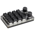 Miniatyrbild 4 av 8: Programmerbart makrotangentbord 2 knoppar blå switch svart 12 tangenter minitangentbord med RGB för kontorsspel Musikmedia
