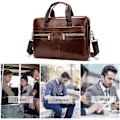 Miniatyrbild 3 av 5: Portfölj Axelväskor Läder Messenger Väska Herr Axelväska för 12.9 Tums Laptop Handväska Satchel Messenger Väska Slitna Väskor Portfölj Resväska Skola