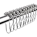 Miniatyrbilde 1 av 5: 12x dusjringer dusjforhengringer rustfritt stål hengende ringer med glidesystem, 12 enkelkroker, 70x40mm