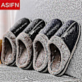 Miniatyrbillede 4 af 5: Vinter Vandtætte Herre Læder Slippers - Stor Størrelse, Pelsforet, Indendørs/Udendørs, Par Hjemmesko 40-41(passer 39-40) Rød-B