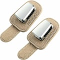 Miniatyrbillede 1 af 5: 2-pak Universal Bil Solskærm Klips Læder Brilleholder (Beige)