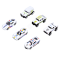 Pikkukuva 3 / 8: 6 kpl poliisiautoleluja 1:64 mittakaavassa Premium-seos Kestävä Pieni kannettava Hieno muotoilu Elävät värit Die-cast-autot