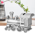 Miniatyrbillede 5 af 8: Zinklegering Pengesparekasse Retro Togmodel Møntsparekasse til bordpynt