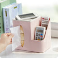 Miniatyrbillede 2 af 8: Multi Grid Hjem Stue Fjernbetjening Opbevaringsboks Servietholder Organizer(Pink )