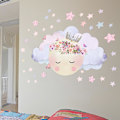 Miniatyrbillede 3 af 5: Et Sæt Vægstickers Stjerner Sky Sommerfugle Blomster Måne Stickers Vægsdekoration til Soveværelse Stue Kontor
