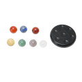 Miniatyrbilde 1 av 8: 7 stk Chakra Stones med Obsidian Base Chakra Stones Healing Crystals Sett for Beginners Professional