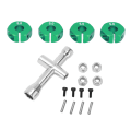 Miniatyrbilde 1 av 8: 4 stk 12 mm Hjul Hex Drive Hub Adapter Combiner Coupler med stiftskruer RC Car Reservedeler for 1/10 RC CarGreen