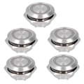 Pikkukuva 1 / 8: 5 kpl Momentary Push Button Switch Metal Auto Reset Ultra Thin Vedenpitävä LED 19mmDC3~6V Vihreä