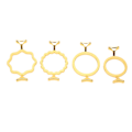 Miniatyrbillede 7 af 8: 4 stk. voksforseglingsforme i guld farve zinklegering assorteret stil robust holdbar voksforseglingsstampelringe til 0,98 tommer 1,18 tommer stempel