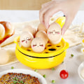 Miniatyrbild 6 av 8: Multifunktionell 2 i 1 äggkokare Non Stick ägg stekpanna äggkokare Automatisk avstängning äggkokare maskin för hem sovsal gul