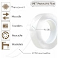 Miniatyrbillede 3 af 5: Sporløs Vaskbar Tape, Dobbeltsidet Nano Skridsikker Tape Transparent Sporløs Tape Vaskbar Genanvendelig Flytbar Klæbemiddel til Hjemmet 2MM*3CM*5M