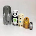 Miniatyrbild 2 av 7: Trädjur Nesting Dolls 5 Lager Ryska Nesting Dolls Present för Barn Vuxna