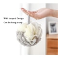 Miniatyrbild 3 av 5: 3 st Dubbelfärgad Plast Mesh Duschboll Loofah Badsvamp Bulk Duschpuffar för Rengöring