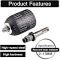 Miniatyrbild 4 av 5: Nyckelös Stor 3-Backig Chuck Skruvmejsel Adapter med Snabbbyte 1/4\" Rund Skaft Cylindriskt Skaft 2-13mm Countersink Borrbitar Fräs Tänger