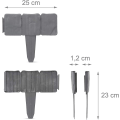 Miniatyrbilde 3 av 5: Hagekantmoduler med 10 pakker, 25x10 cm, 2,5 lineær meter, grå - fleksibel plastkant for gjerder, blomsterbed og plantasjer