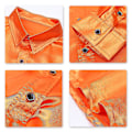 Miniatyrbilde 4 av 4: Blank Skinnende Oransje Menn Slim Fit Lang Ermet Casual Formell Skjorte