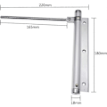 Miniatyrbillede 5 af 5: Fjederdørlukker Aluminium Legering Dørlukkere Husholdnings Justerbar Overflademonteret Automatisk Dørlukker 45kg (2 stk)