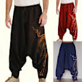 Pikkukuva 3 / 5: Bohemian tyyliset miesten joogapöksyt - Pleated Oversized Harem-housut 3XL Punainen