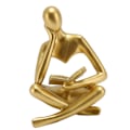 Miniatyrbild 6 av 8: Tänkare läsande staty harts sittande figur abstrakt konst prydnad för vardagsrumsskåp dekoration guld