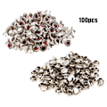 Miniatyrbillede 3 af 8: 100 stk. krystalrhinestone-rørdiamantnitter til bagage / sko / hatte / tøjtilbehør 9mm rødt hjerte hvid diamant