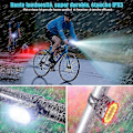 Miniatyrbillede 4 af 5: LED, USB genopladelige for- og baglygter, IPX5 vandtæt LED cykellygte, dobbelt perle forlygte_SZXM