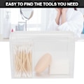 Miniatyrbillede 8 af 8: Transparent bomuldspinde opbevaringsboks Makeup Powder Puff Kosmetisk værktøj Organizer Container