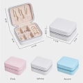 Miniatyrbillede 2 af 5: Pink-Smykkeskrin, Dobbelt Lag Lille Rejse Smykke Organizer, PU Læder Opbevaringsposer til Kvinder Pige Bærbar Holder, Halskæde, Øreringe, Ringe, Acce