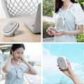Miniatyrbillede 5 af 5: Hængende Halsventilator Bærbar Personlig Mini Kølende USB Skrivebordsventilator Fleksibel Rejseventilator Grå