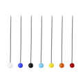 Miniatyrbilde 4 av 7: Fargerike glasskulehode-synåler - 100 stykker, 3,2 cm - Perfekt for DIY-dekorasjon og håndverk