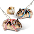 Miniatyrbild 1 av 5: Justerbart Mjukt Sele Koppel för Smådjur Fågel Papegoja Mus Hamster Illrar Råtta Ljusblå