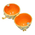 Miniatyrbilde 6 av 8: Egg Trinket Box Emaljert Smykkeskrin Sink Legering Utsøkt Smykke Ornament Boks for Ringer Halskjeder Øredobber Himmelblå