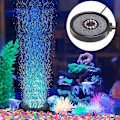 Miniatyrbillede 5 af 5: 2025 Egnet Akvariefisketank Luftgardin Boblesten Disk med 12 Flerfarvede LED'er