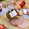 Miniatyrbillede 3 af 4: Justerbar Hamburgerform i Rustfrit Stål - Non-Stick Former til Oksekød, Grøntsager og Burgere