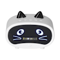 Miniatyrbild 5 av 8: Mini tecknad högtalare multifunktionell söt katt örondesign smart set dubbla väckarklockor för kontor i sovrummet Vit