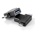 Miniatyrbilde 4 av 5: 2-pakning OTG-konverter 2 i 1 USB 3.0 til Micro USB og USB C Hann til USB 3.0 Hunn til Micro USB Hann